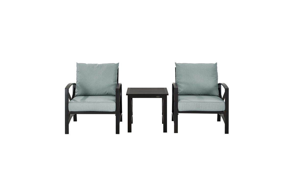 Kaplan 3 Piece Outdoor Chairs and Side Table Set with Mist ...