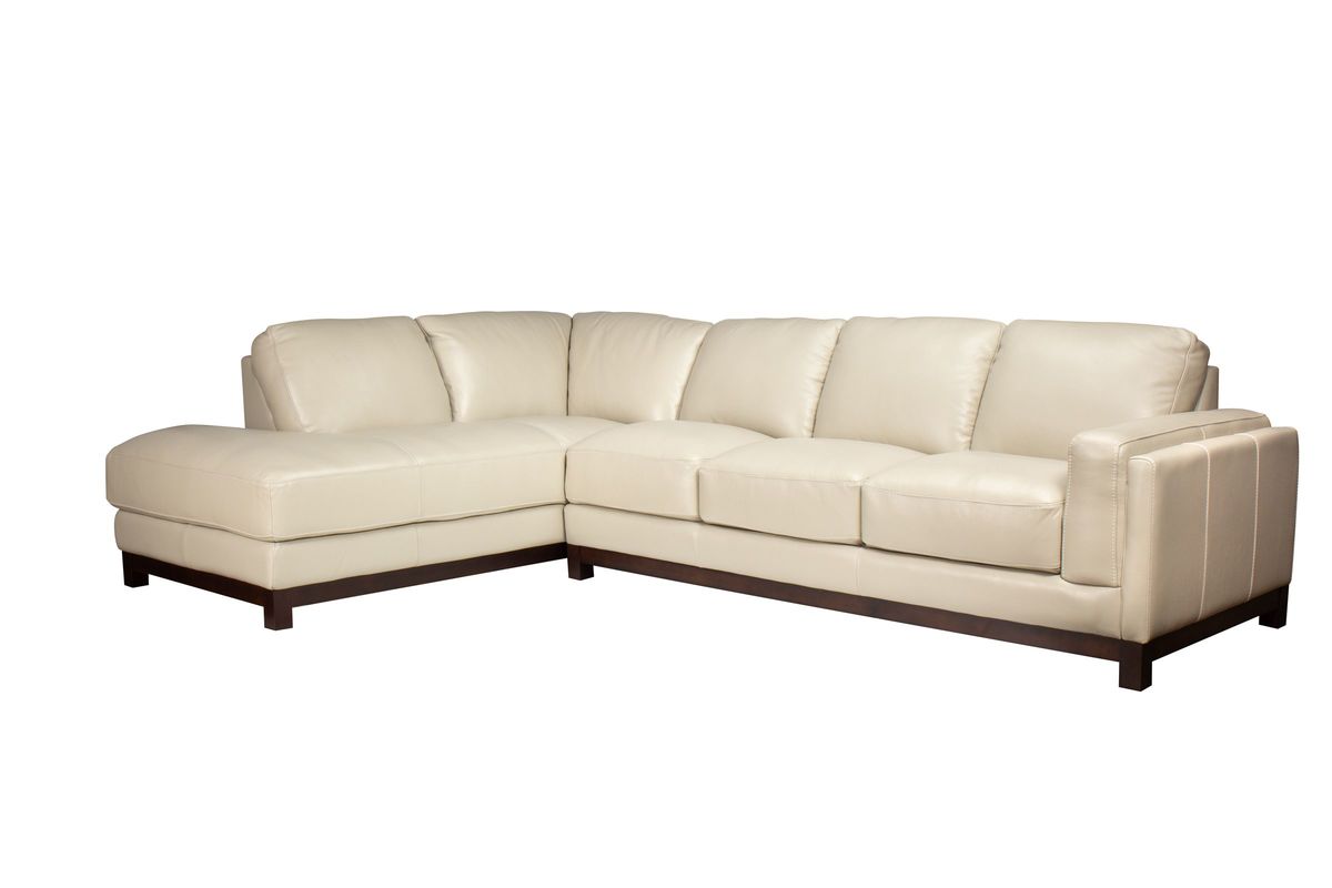 Oxford Leather Sectional with Chaise on the Left at GardnerWhite