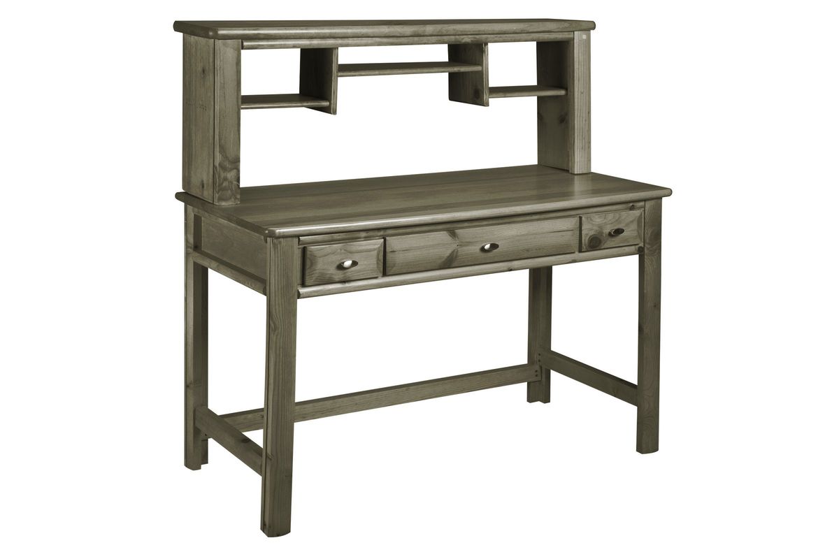 Laguna Grey Desk + Hutch at GardnerWhite