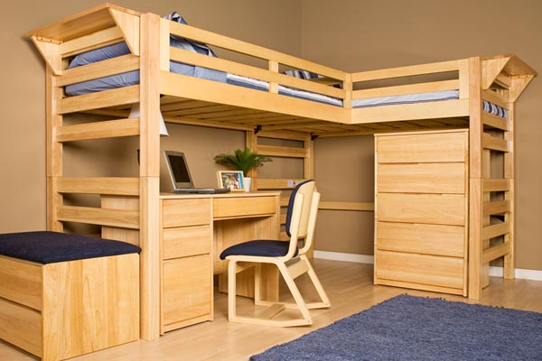 Graduate Triple Lindy Loft Beds Left Facing At Gardner White
