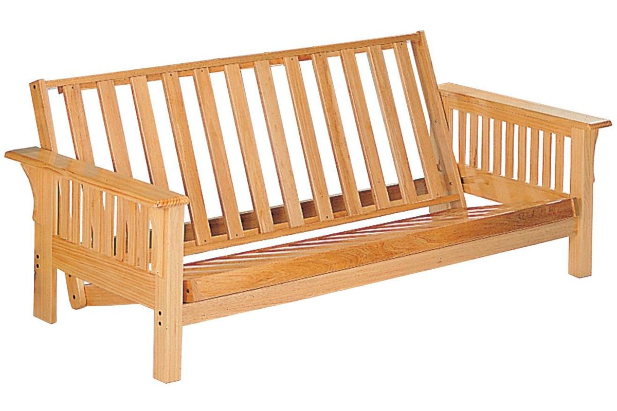 Casual Weathered Oak Futon Frame at GardnerWhite
