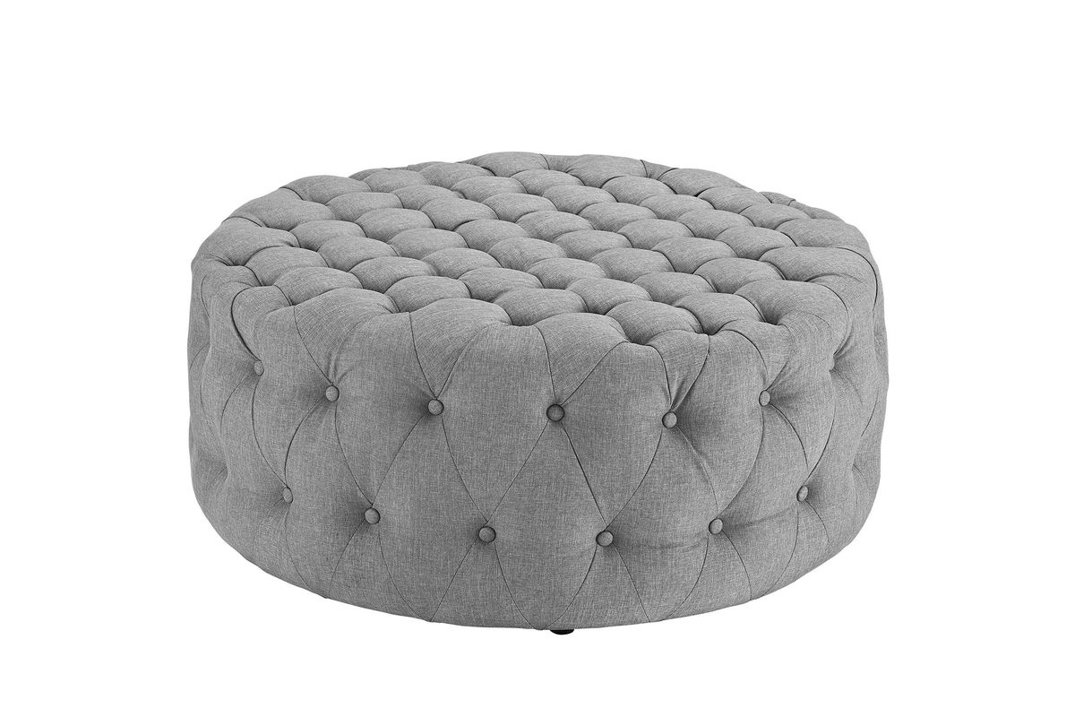 Amour Ottoman in Light Grey at GardnerWhite