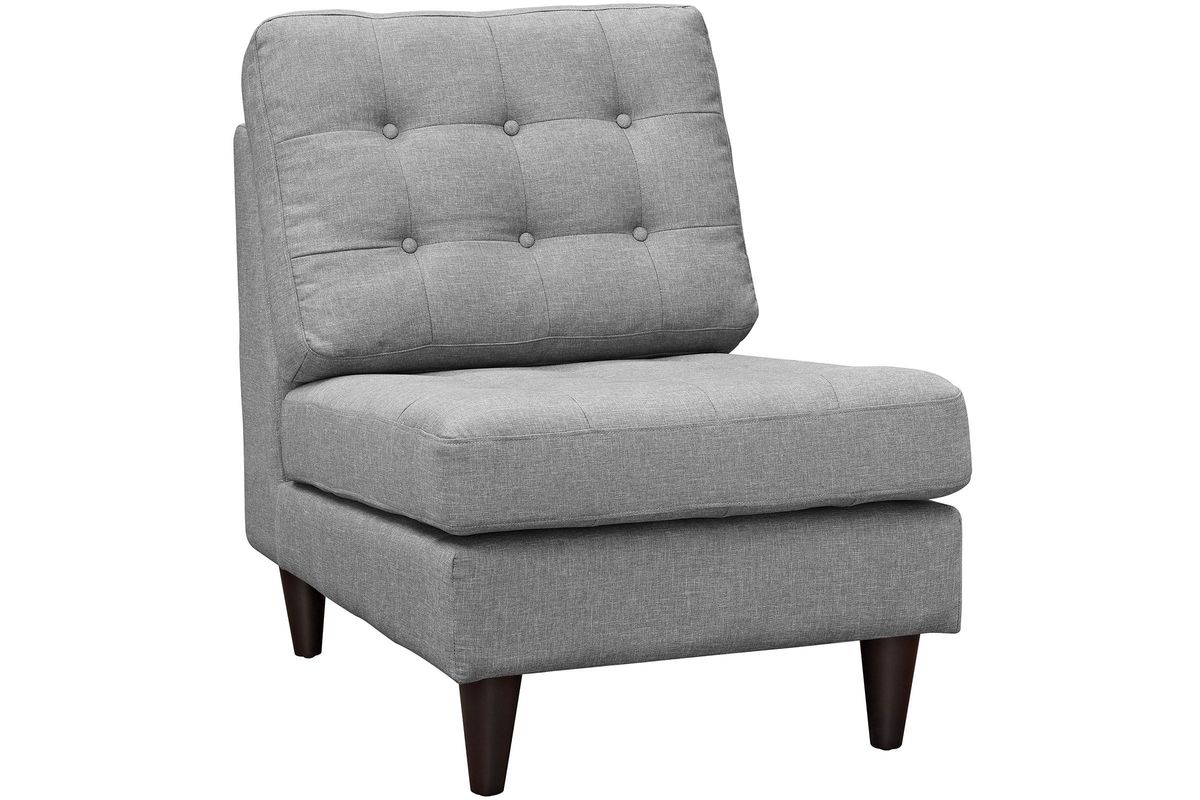 Empress Armless Lounge Chair in Light Gray at GardnerWhite