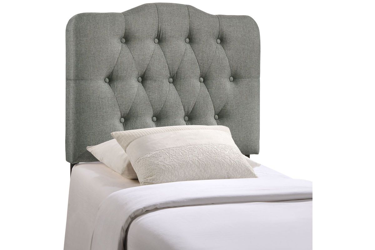 Annabel Twin Upholstered Headboard in Grey at GardnerWhite
