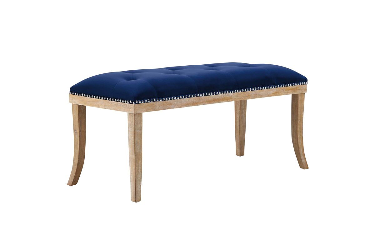 Expression Upholstered Fabric Bench in Navy at GardnerWhite