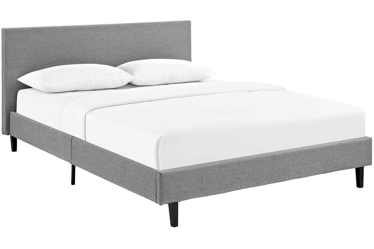 Anya Queen Bed in Light Grey by Modway at GardnerWhite