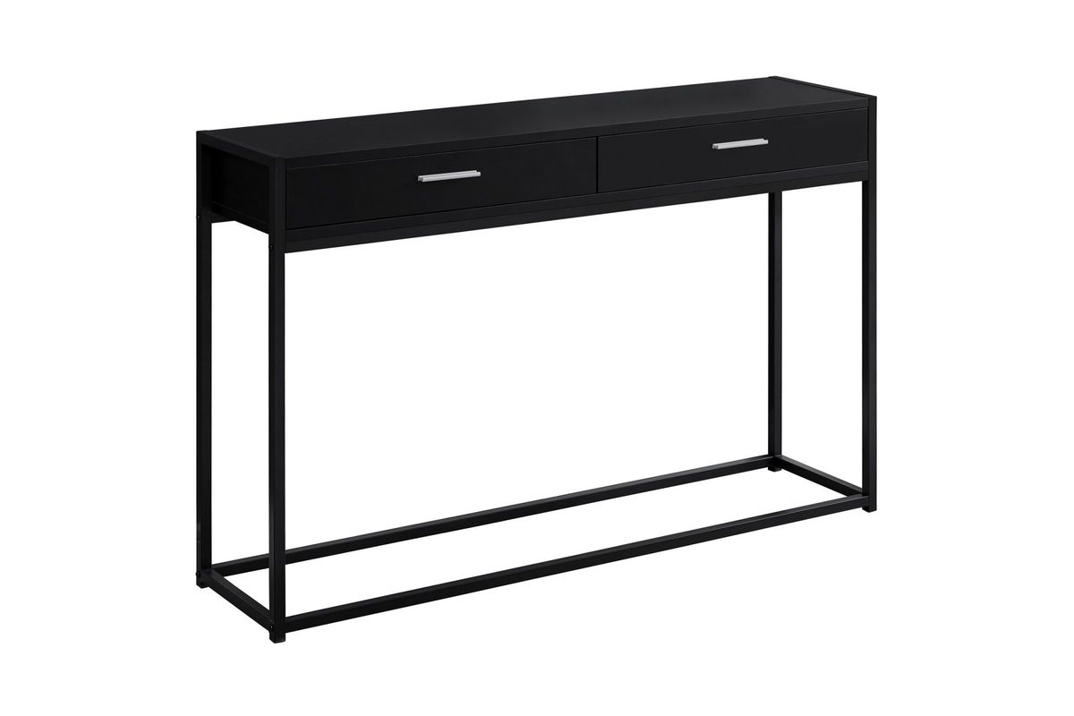 Black and Black Metal Hall Console Table at GardnerWhite