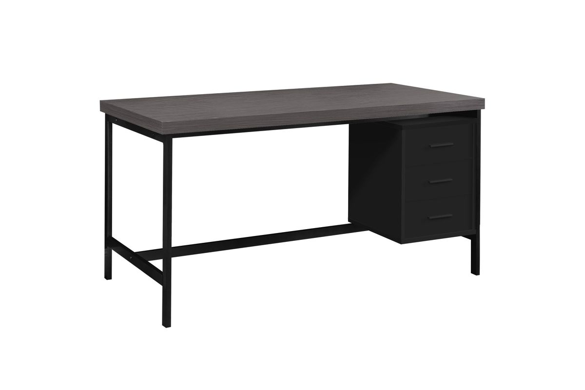 Grey Computer Desk with Black Metal Frame by Monarch at GardnerWhite