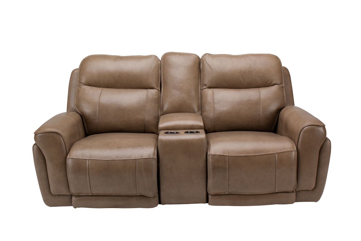 Benni Leather Power Reclining Loveseat with Console at GardnerWhite