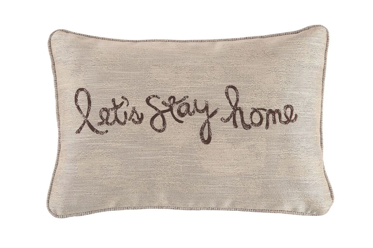 Let's Stay Home Throw Pillow at GardnerWhite