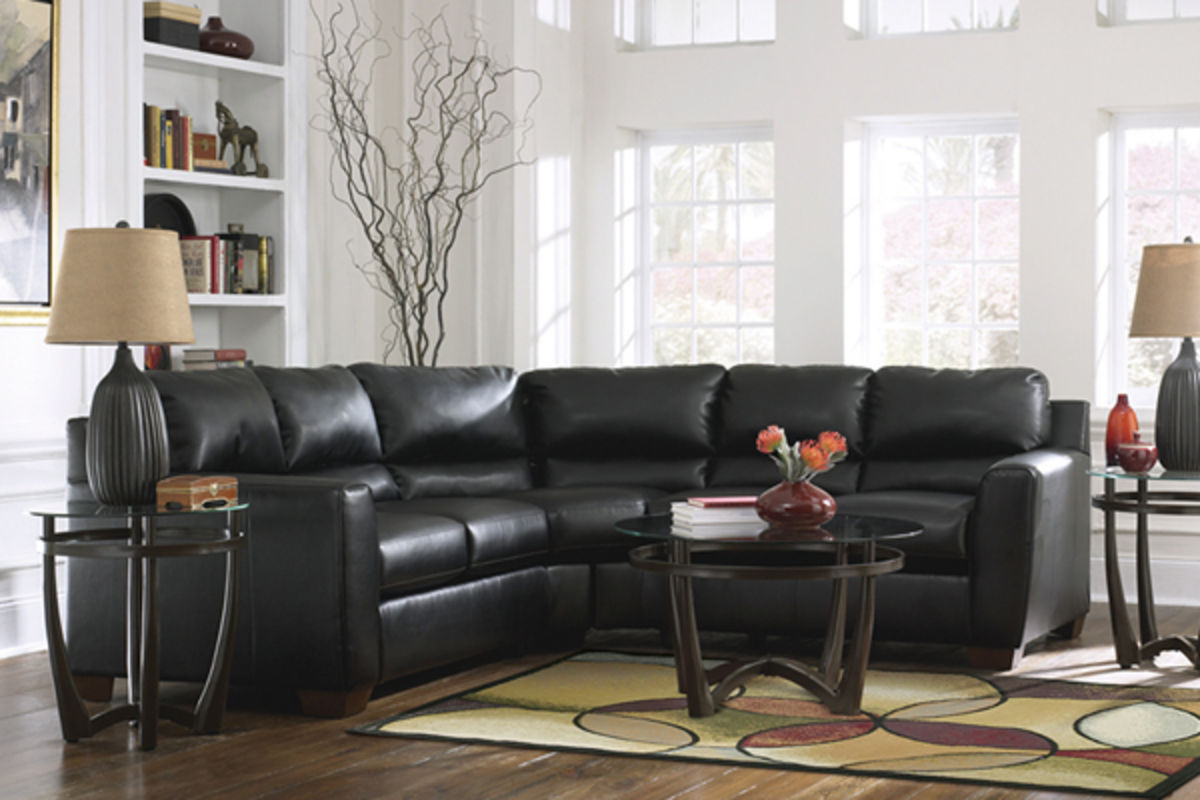 Onyx Durablend™ Leather Sectional at GardnerWhite