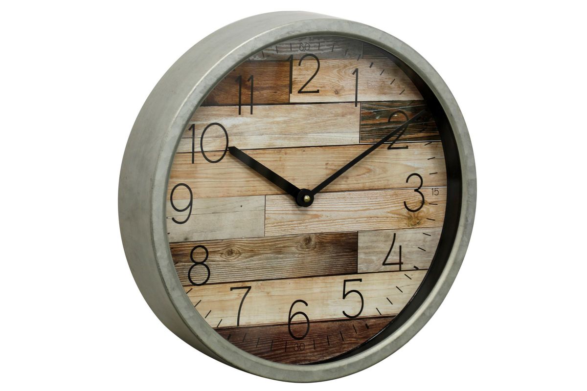 Modern Wood Plank Wall Clock at GardnerWhite