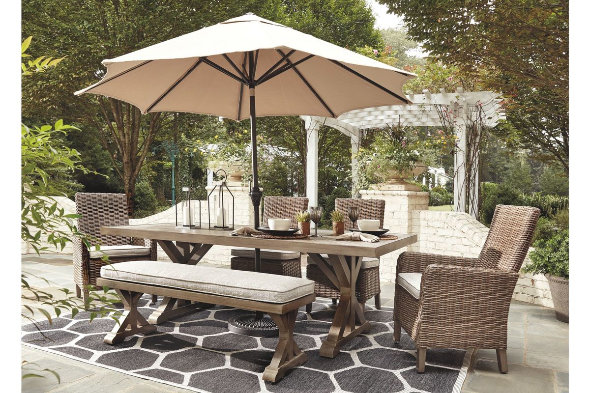 Beachcroft 6Piece Outdoor Dining Set by Ashley at GardnerWhite