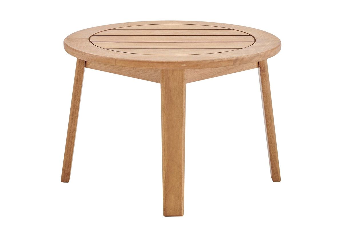 Vero Ash Wood Outdoor Patio Side End Table in Natural at GardnerWhite