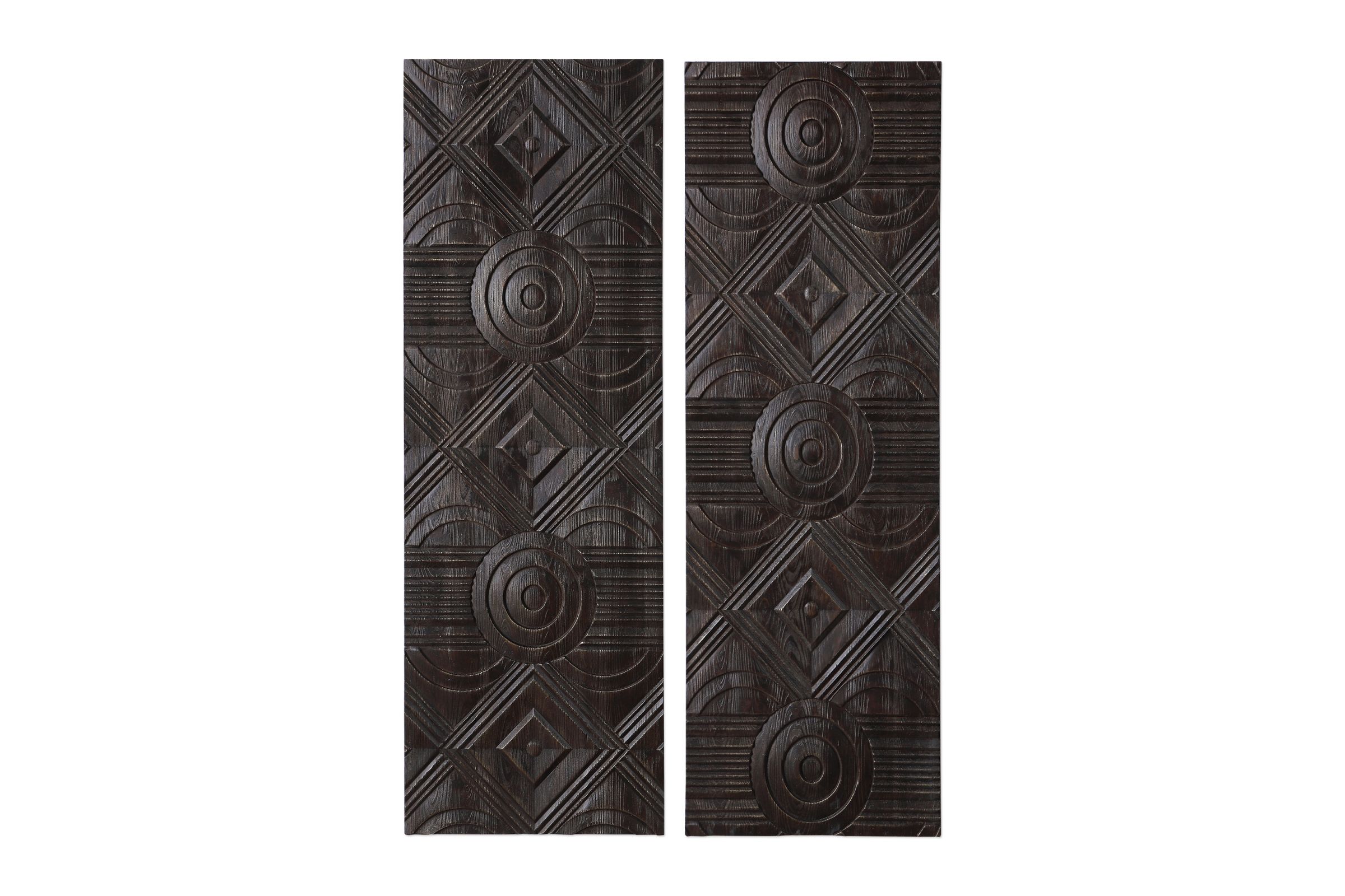 Uttermost Asuka Carved Wood Wall Panels Set Of 2 At Gardner White
