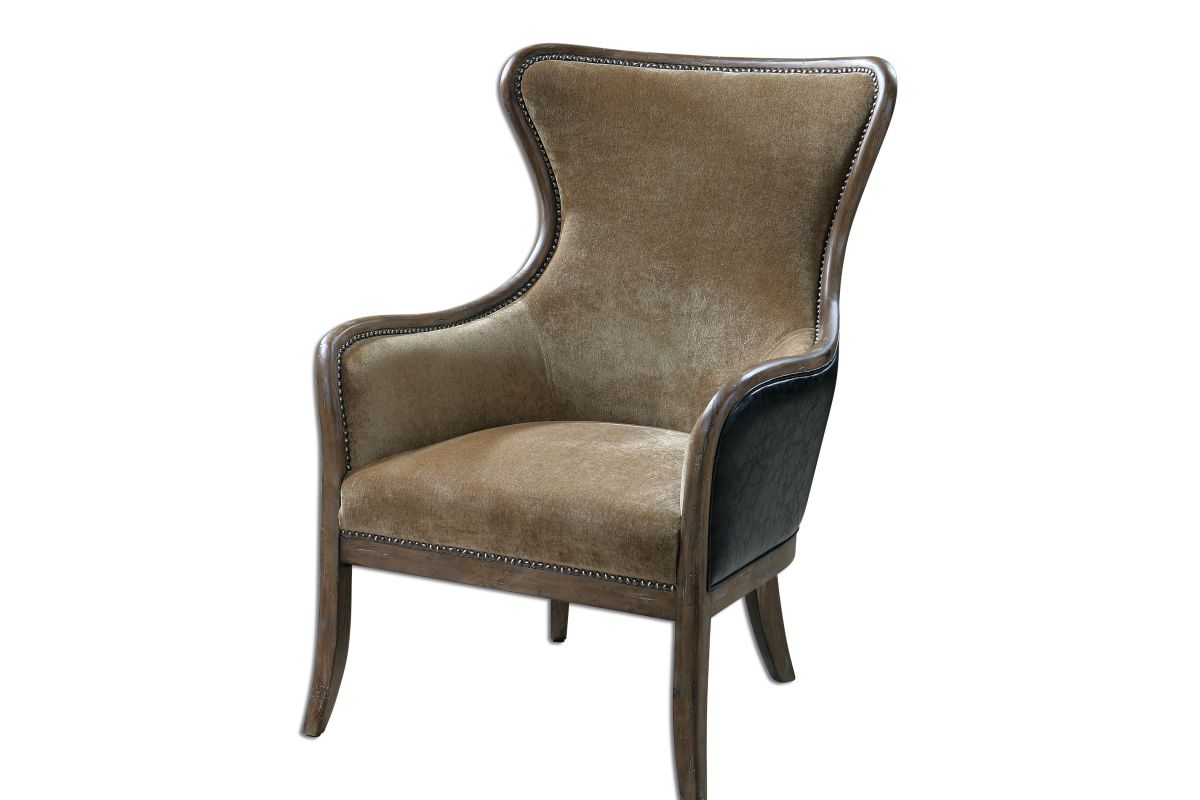 Uttermost Snowden Tan Wing Chair at GardnerWhite