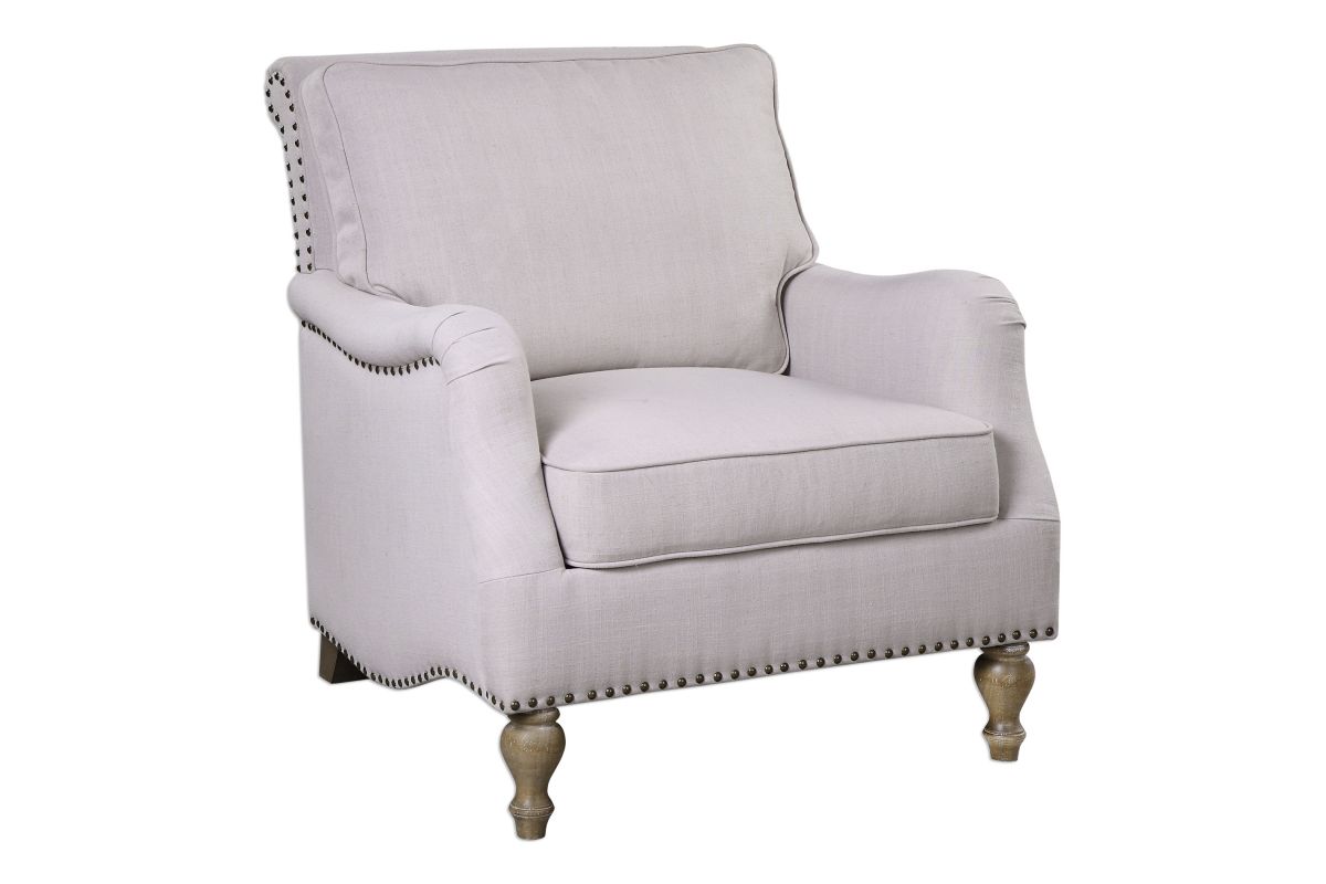 Uttermost Armstead Antique White Armchair at GardnerWhite