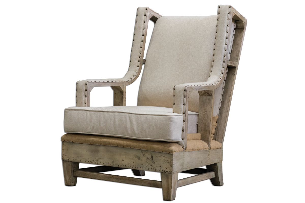 Uttermost Schafer Linen Armchair at GardnerWhite