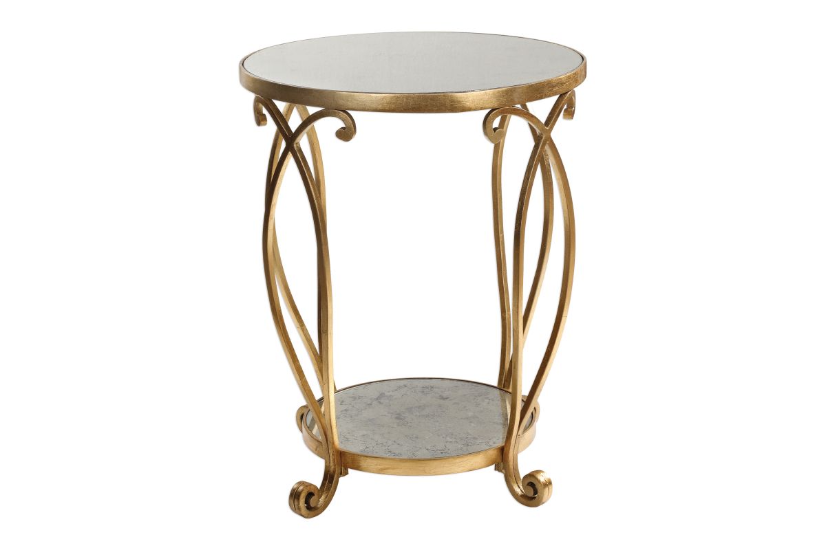 Martella Round Gold Accent Table at GardnerWhite