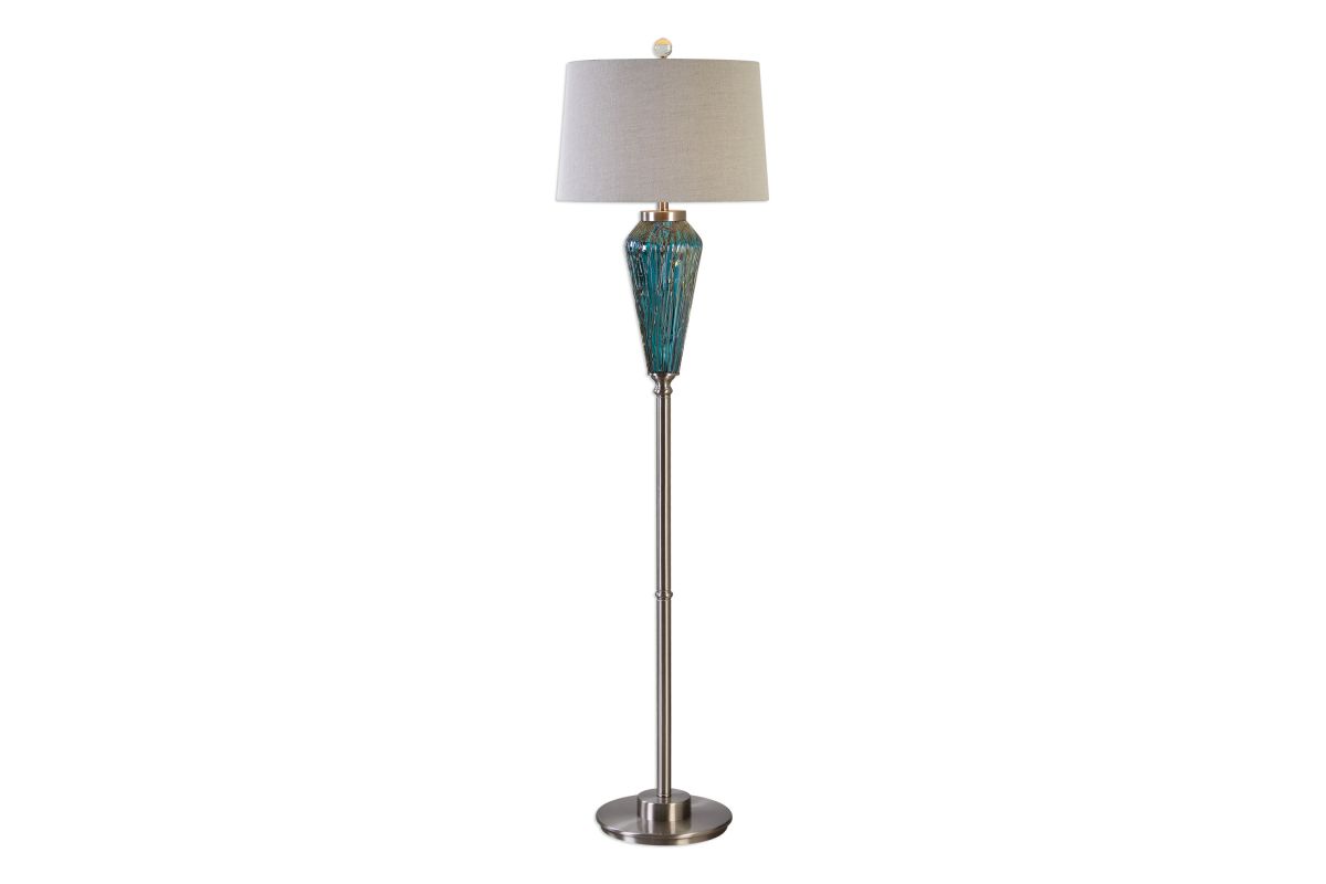 Almanzora Blue Glass Floor Lamp at GardnerWhite