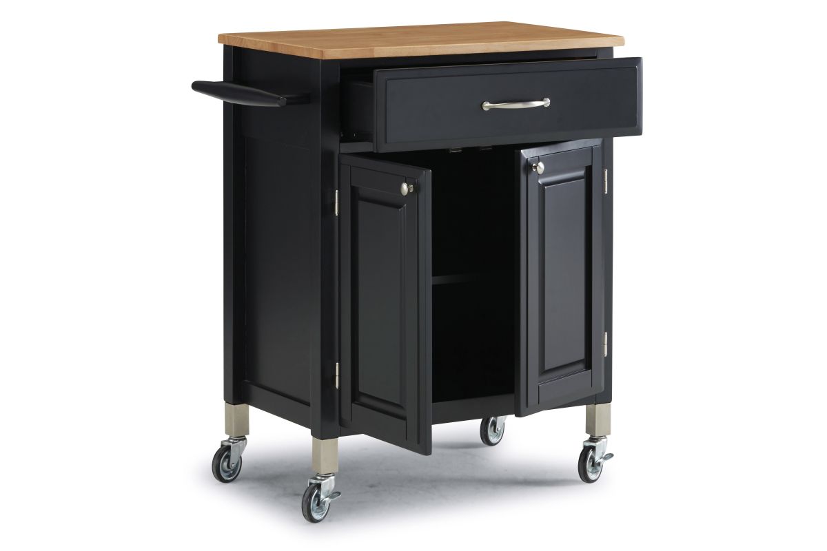 Dolly Madison Black Kitchen Cart Black at GardnerWhite
