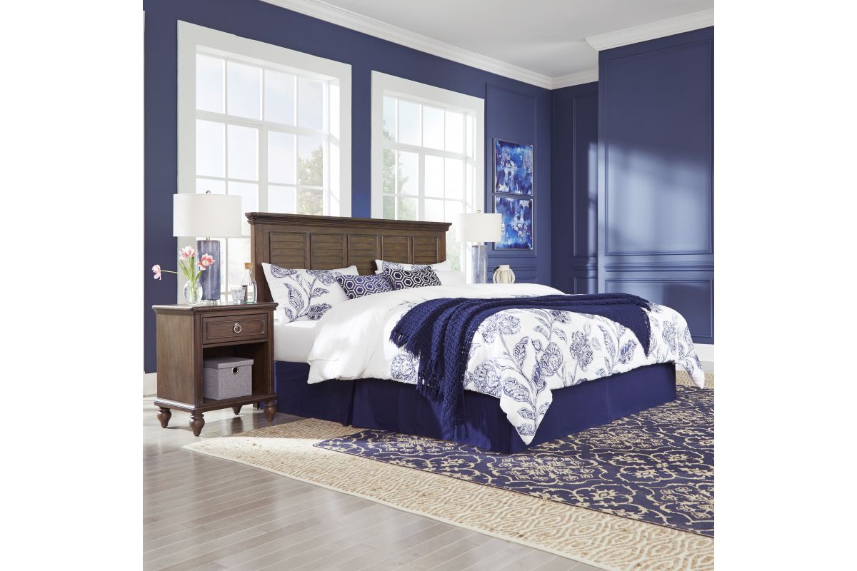 Southport Distressed Oak King Headboard & 2 Night Stands