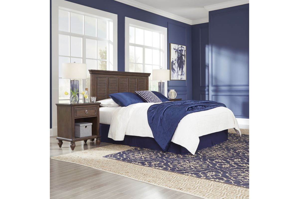 Southport Distressed Oak Queen Headboard & 2 Night Stands