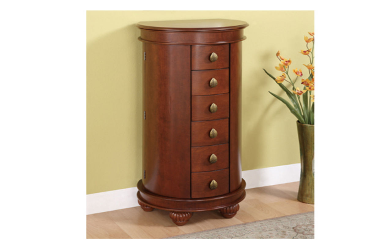 Country Cherry Half Round Jewelry Armoire at GardnerWhite