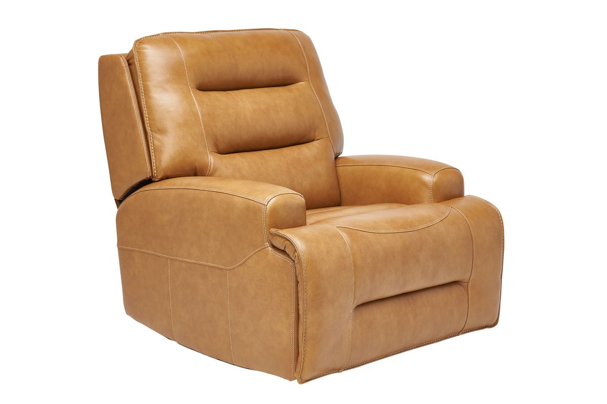 Patton Dual Power Leather Recliner at GardnerWhite