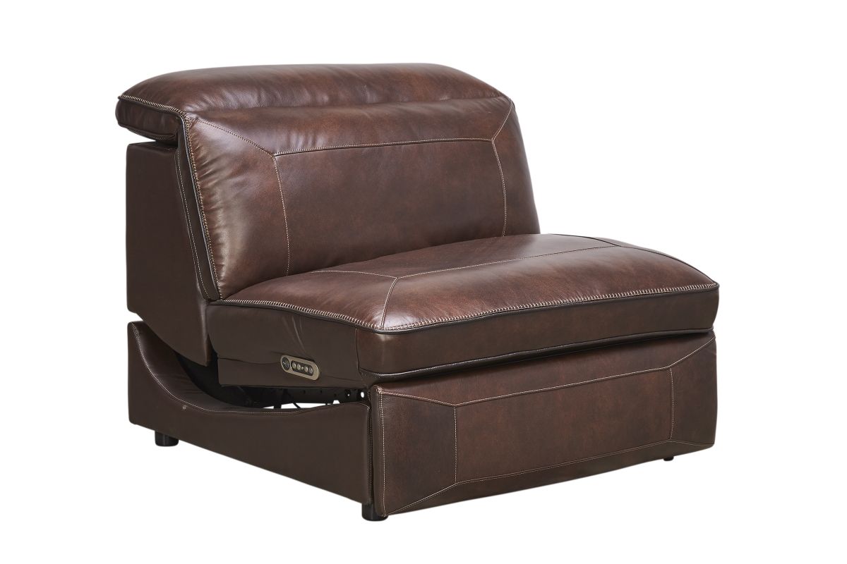 Fontana Leather Dual Power Reclining Armless Chair at GardnerWhite