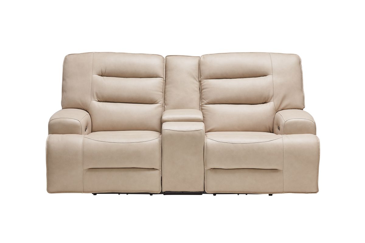 Porter Dual Power Reclining Leather Loveseat at GardnerWhite