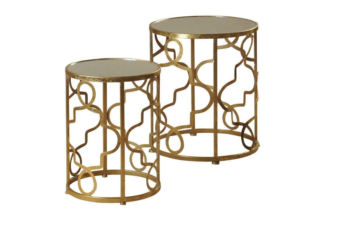 Gold Nesting Tables Set of 2 at GardnerWhite