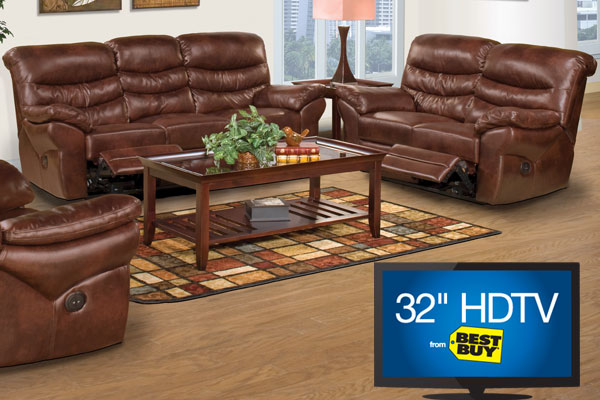 Del Mar Leather Reclining Sofa Loveseat 32 Tv At Gardner White