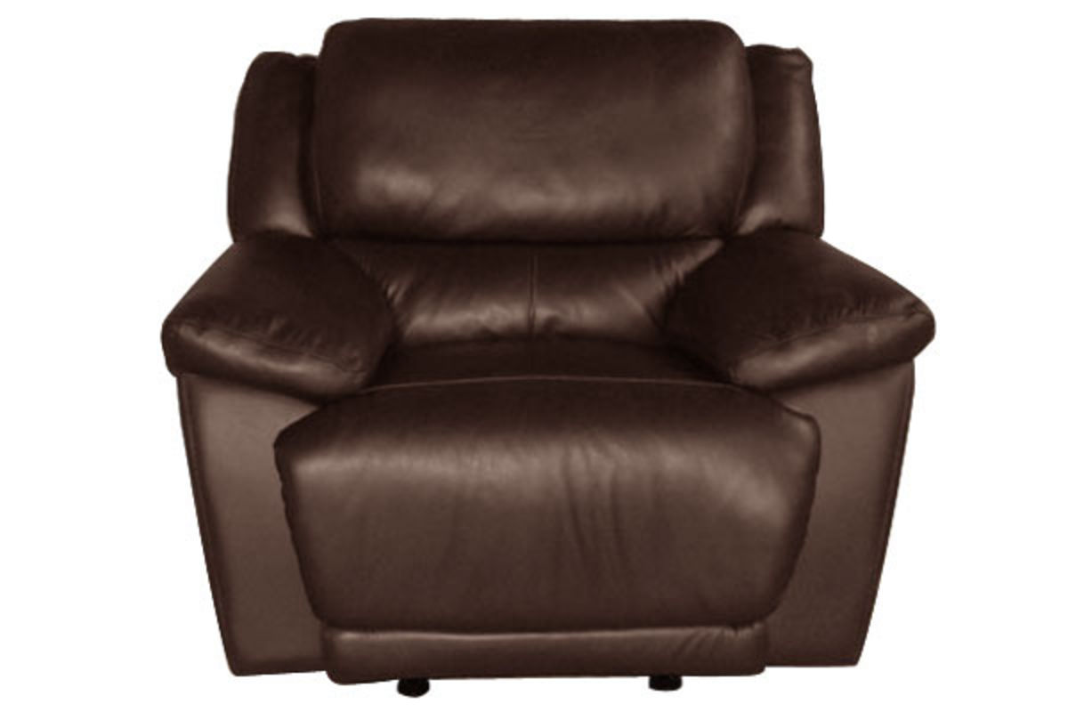 Delray Brown Leather Recliner at GardnerWhite
