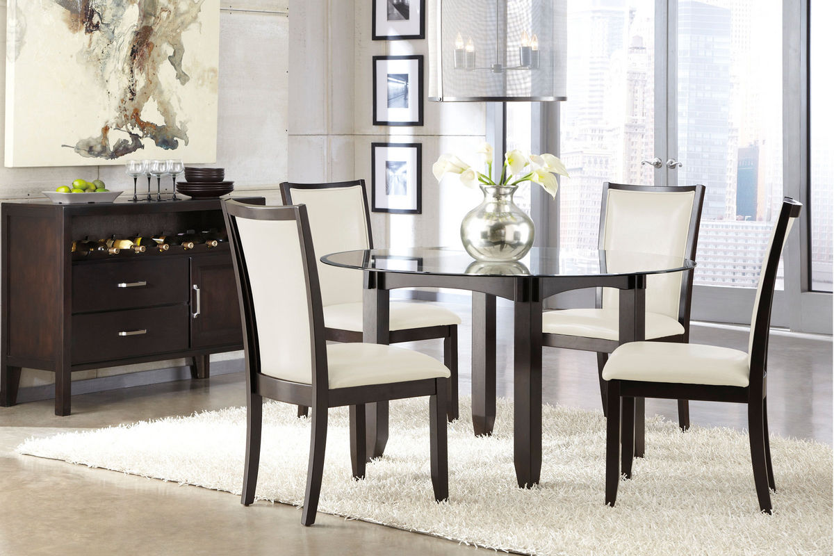 Trish Dining Set with 4 Cream Chairs at GardnerWhite
