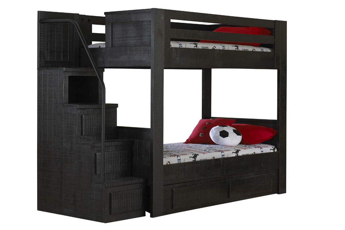 black bunk bed twin over full