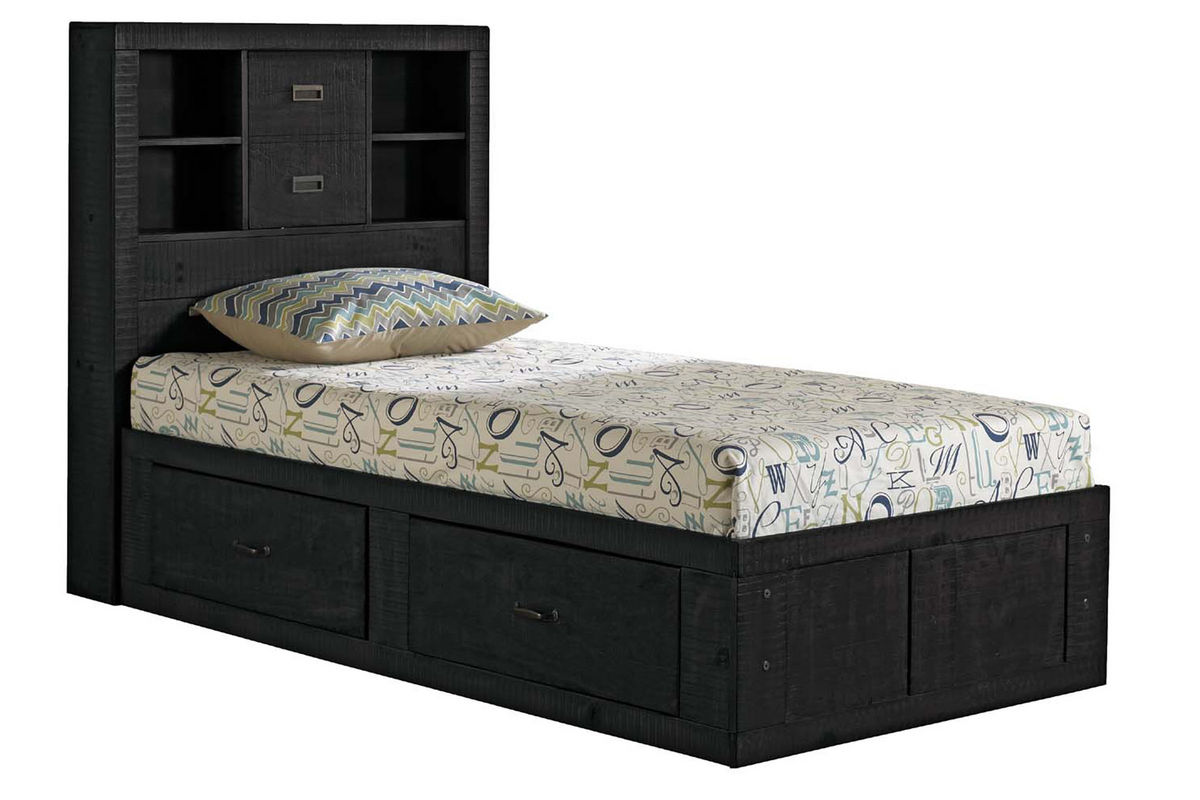 Black Twin Captains Bed at GardnerWhite