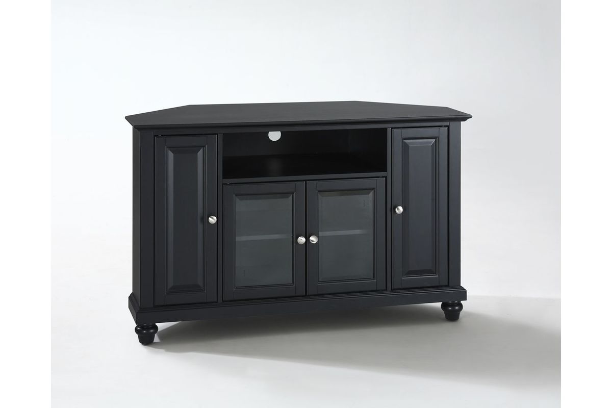 Cambridge 48" Corner TV Stand in Black at GardnerWhite