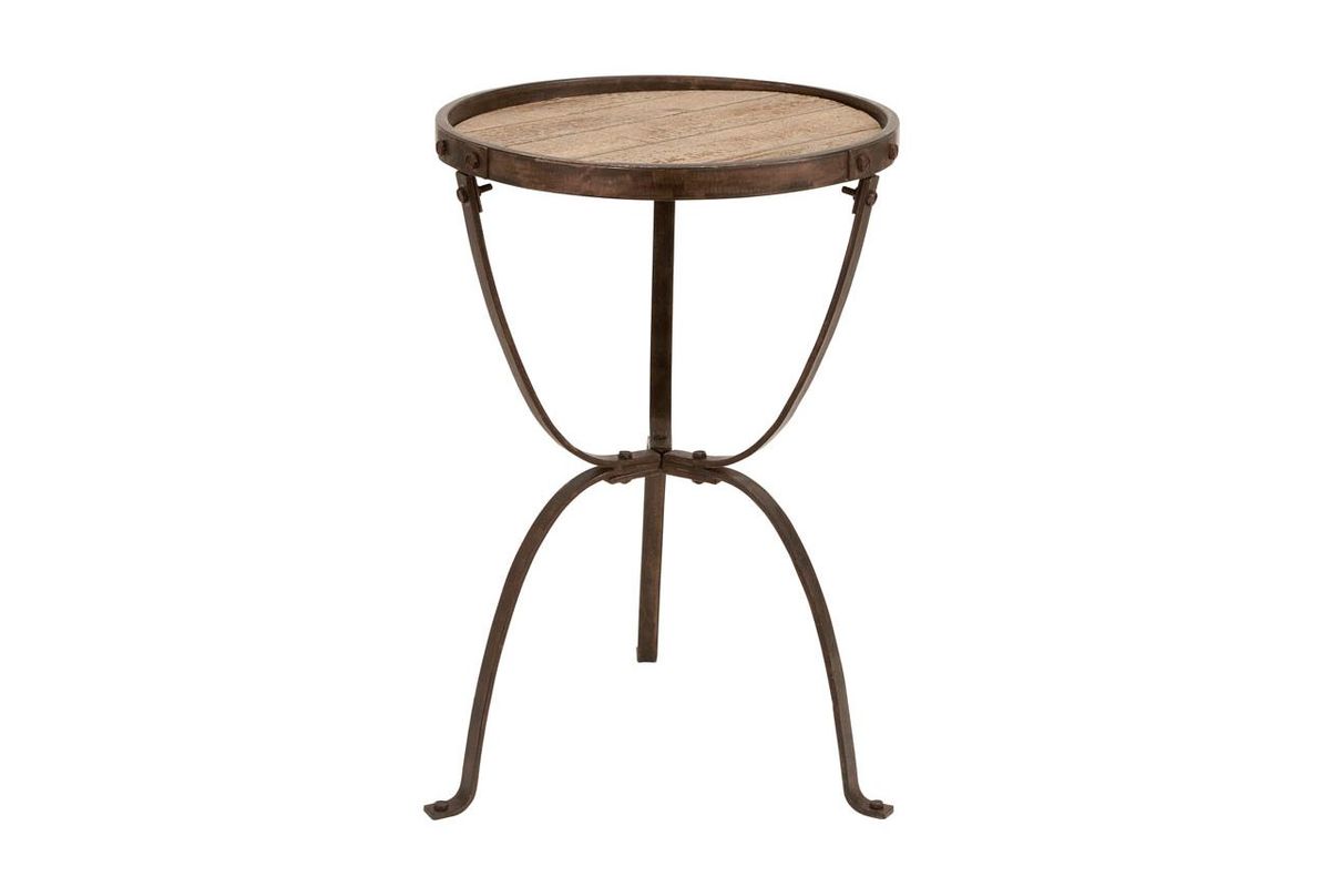 Organic Inspired Rustic Iron & Wood Side Table at GardnerWhite