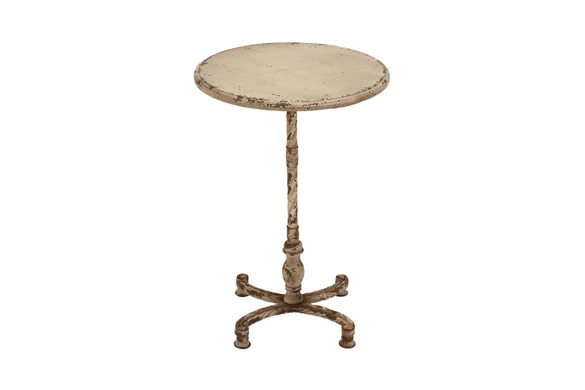 Rustic Distressed Round Accent Table at GardnerWhite