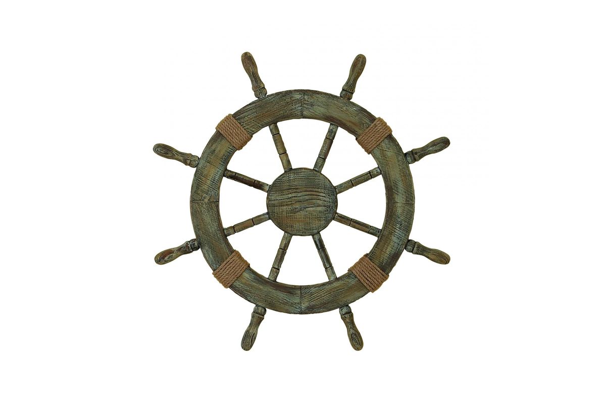Nautical Ship's Wheel Wall Decor in Walnut at GardnerWhite