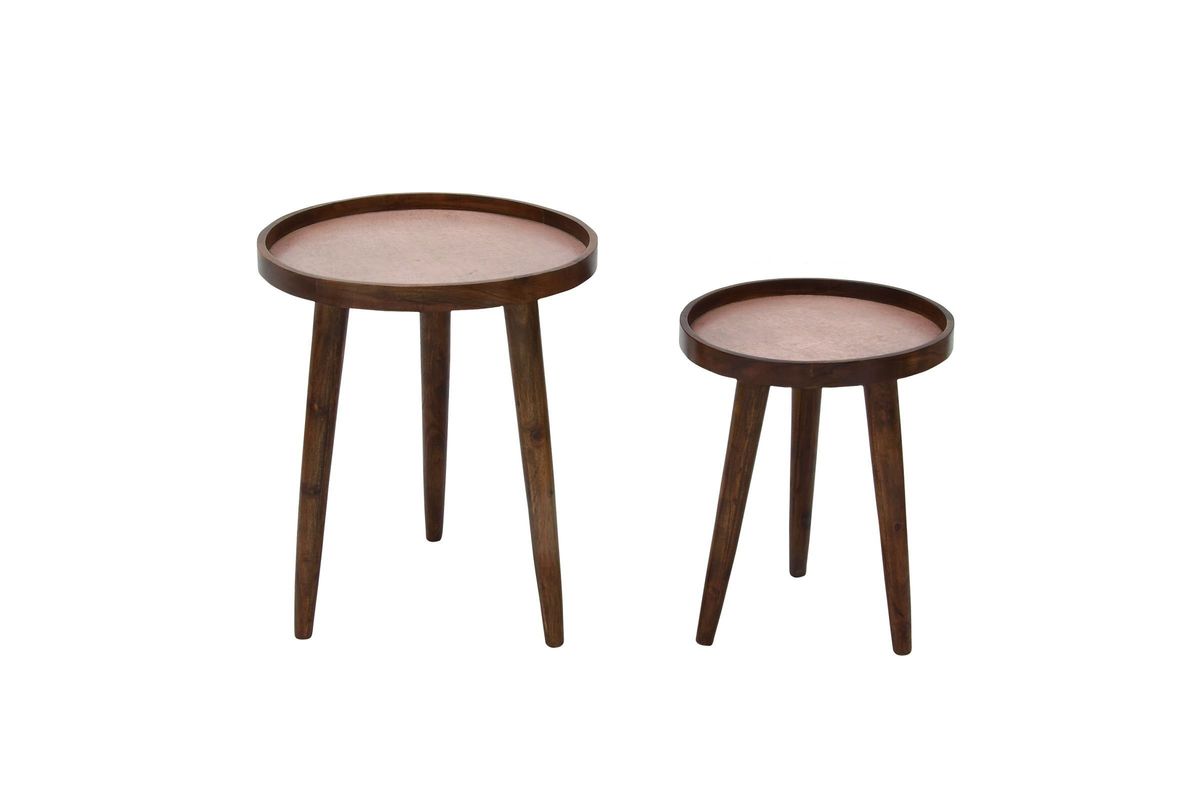 New Traditional Round Side Tables in Mahogany at GardnerWhite