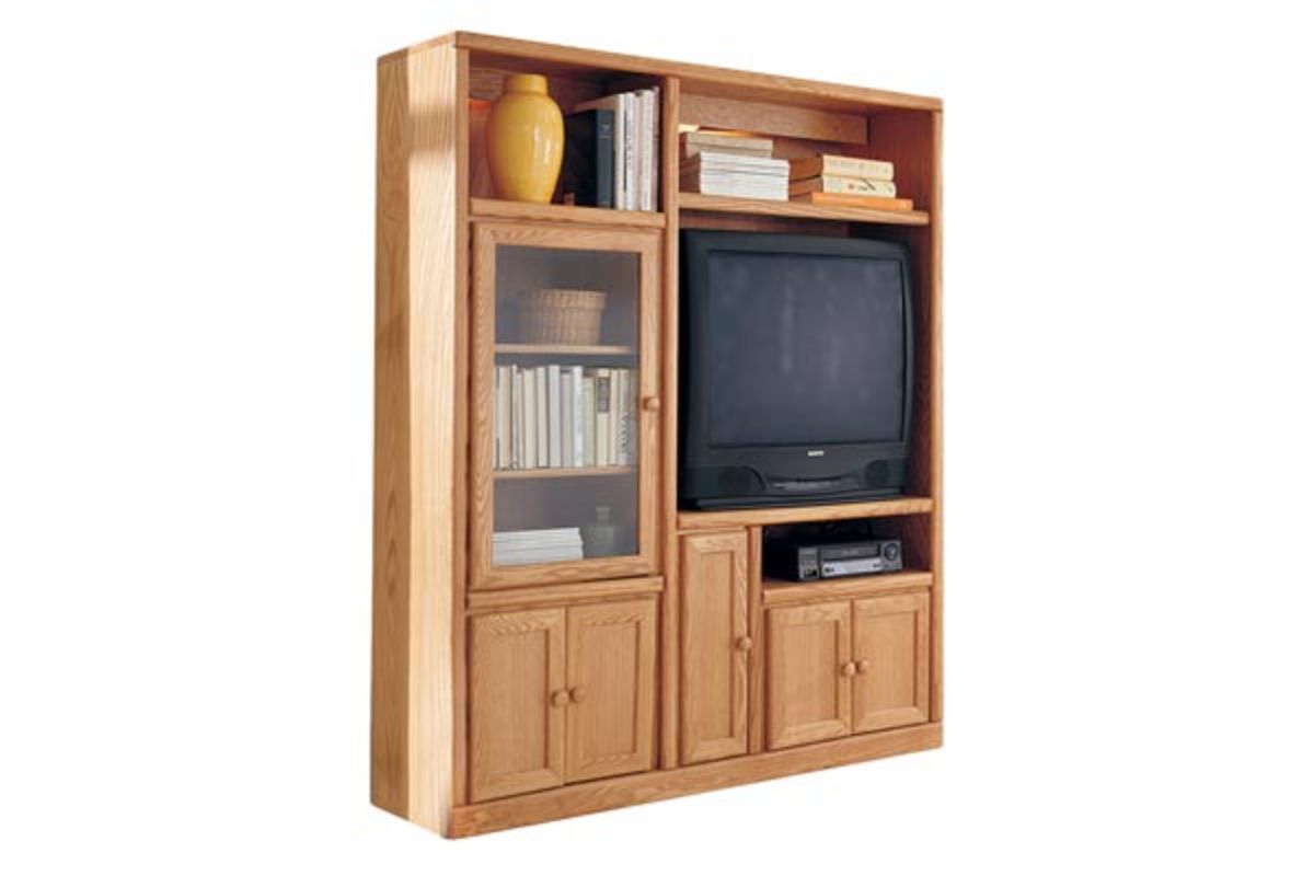 Contemporary Oak Entertainment Center at GardnerWhite