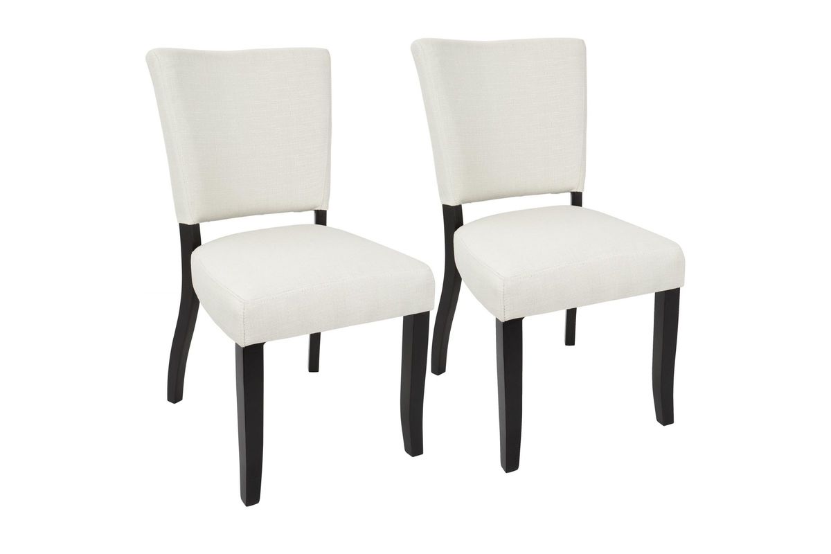 Vida Contemporary Dining Chairs (Set of 2) with Nailhead Trim in Cream