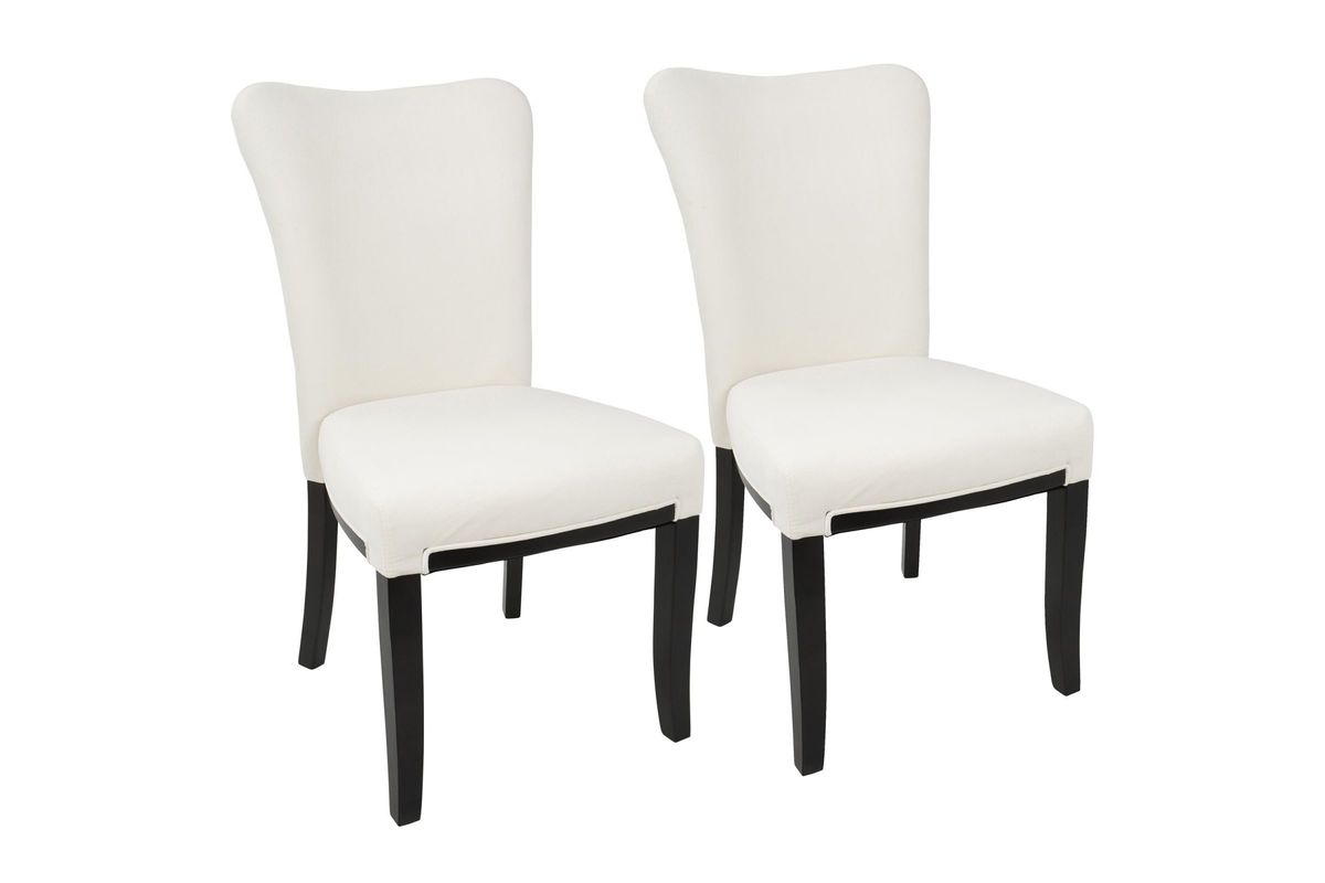 Olivia Contemporary Dining Chairs (Set of 2) in Espresso and Cream